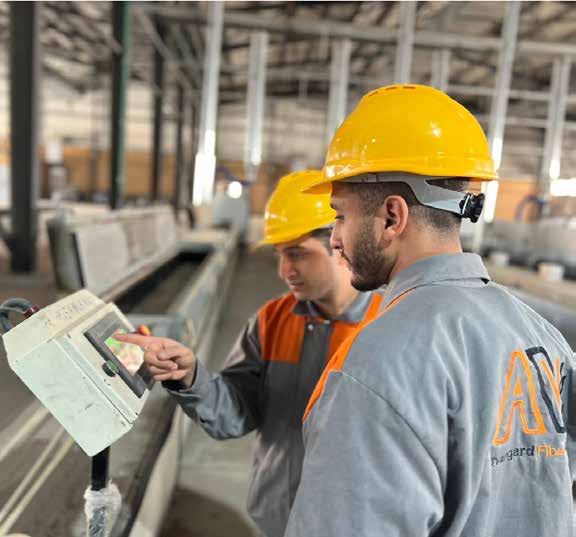 Operators at digital control panel touchscreen