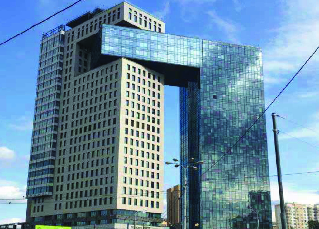 Office center at Moscow, sh. Enthusiasts; foundation slab(concreted), reinforced with automatic transmission